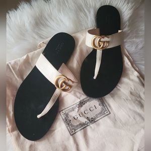 100% Authentic Gucci white GG marmont sandal